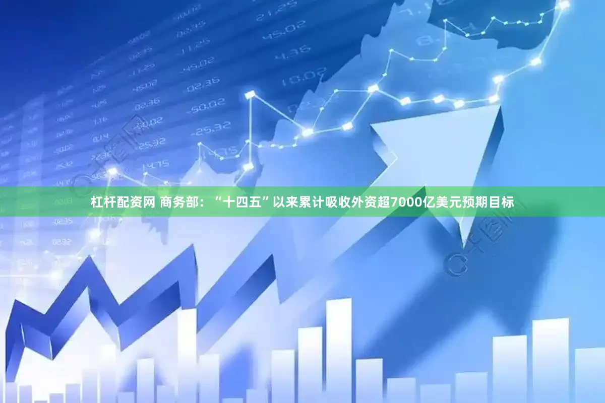 杠杆配资网 商务部：“十四五”以来累计吸收外资超7000亿美元预期目标