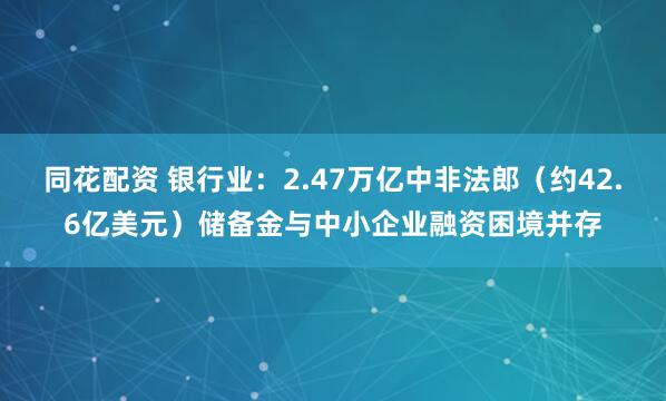 同花配资 银行业：2.47万亿中非法郎（约42.6亿美元）储备金与中小企业融资困境并存